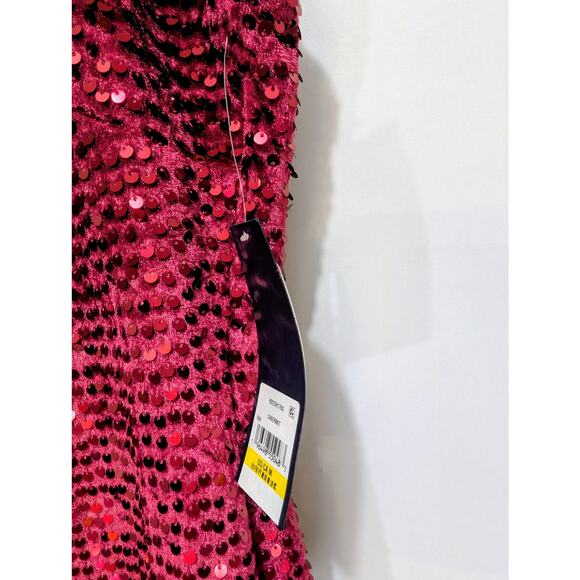 Rachel Roy Harland Velvet Sequin Halter Dress Cabernet Medium NWT - Picture 11 of 11